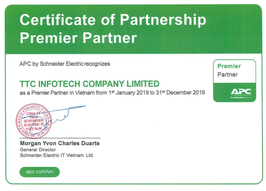 APC by Schneider Electric — Premier Partner (2019)