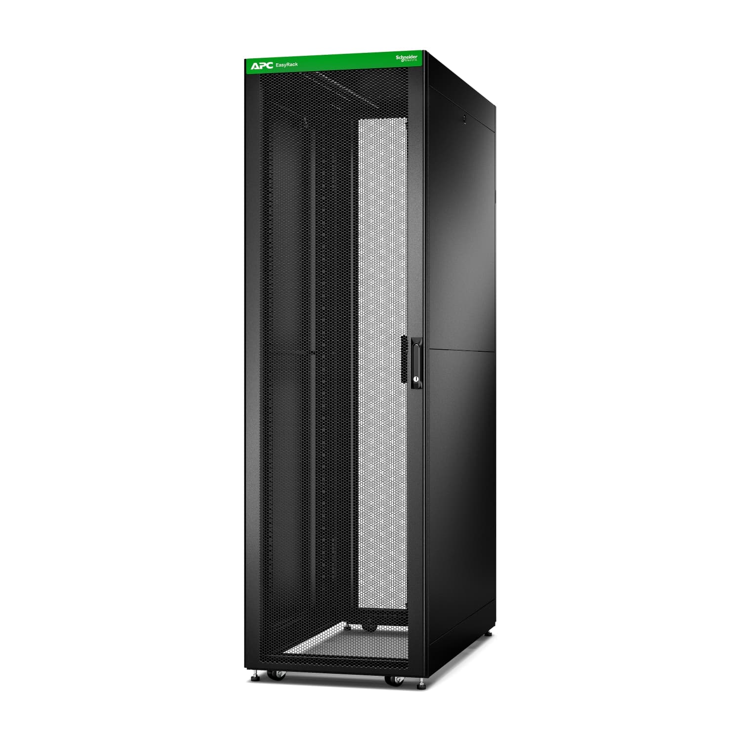 Tủ rack Easy 600mm/42U/1100mm with Roof, Side panel,castors,feet and 4 Brackets, No Bottom, black