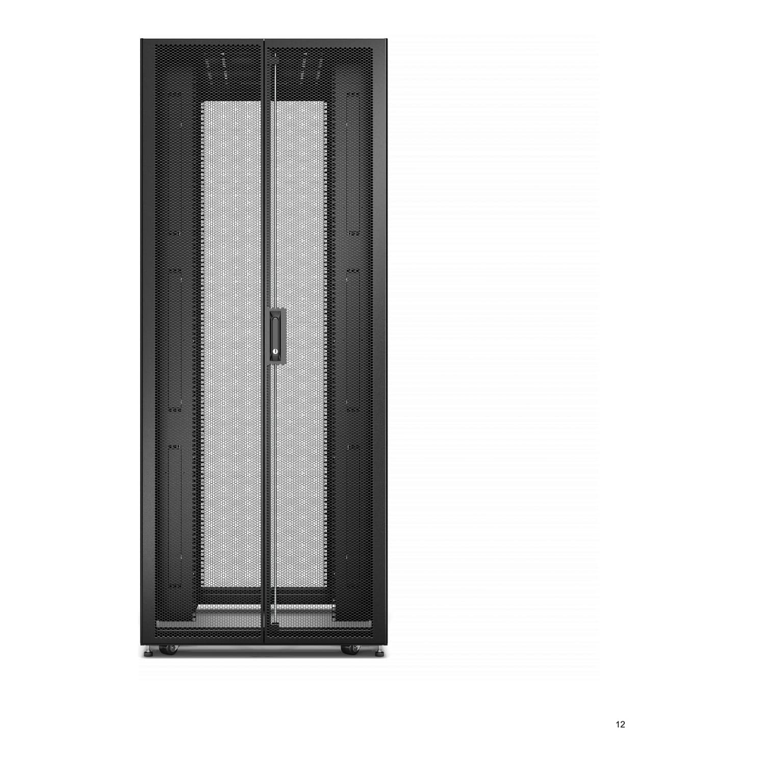 Tủ rack Easy 800mm/42U/1100mm with Roof, Side panel,castors,feet and 4 Brackets, No Bottom, black