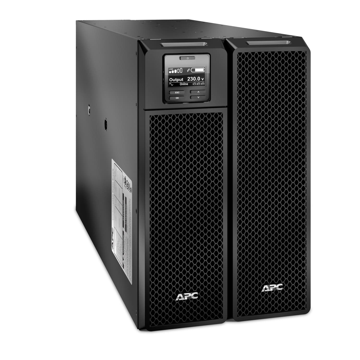 APC Smart-UPS On-Line, 8000W/8000VA, Input 230V/Output 230V, Interface Port Contact Closure, RJ-45 10/100 Base-T, RJ-45 Serial, Smart-Slot, USB, Extended runtime model.