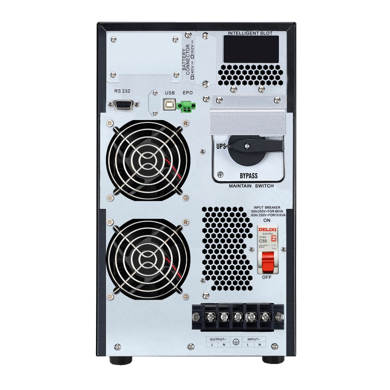 APC Easy UPS On-Line, 10KVA/10KW, Tower, 230V, Hard wire 3-wire(1P+N+E) outlet, Intelligent Card Slot, LCD, Extended Runtime