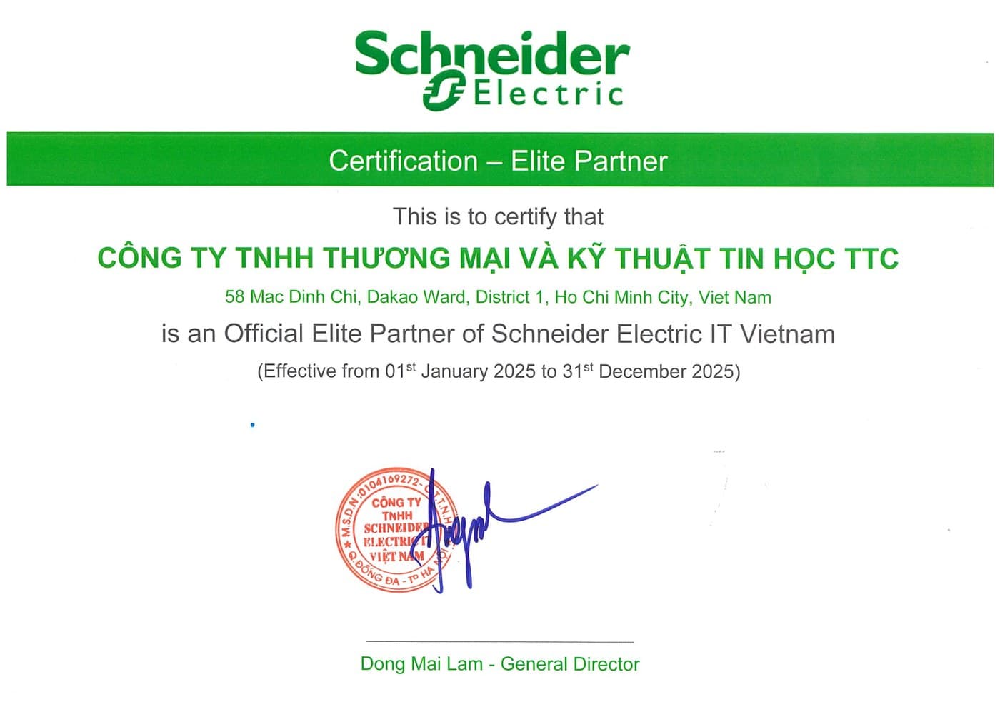 APC by Schneider Electric — Elite Partner (2025)