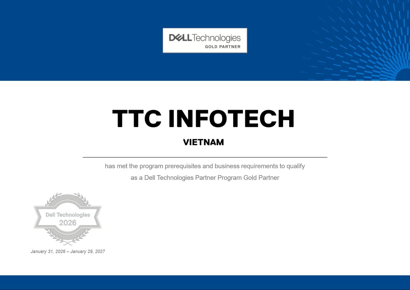 Dell Technologies — Gold Partner (2026)