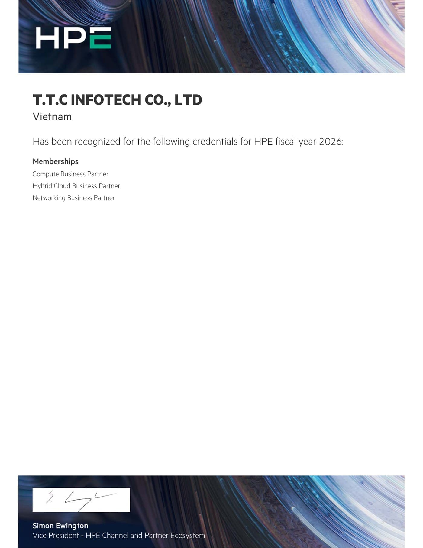 HPE — Compute, Hybrid Cloud & Networking Business Partner (FY2026)